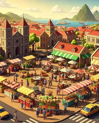 Illustration for 2 Days in Castries — Food & Wine