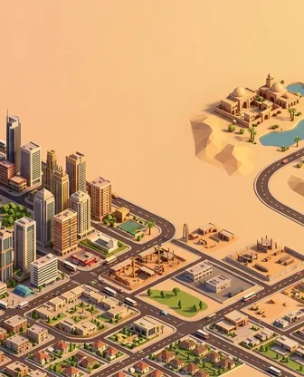 Illustration for Desert Adventure & City Lights