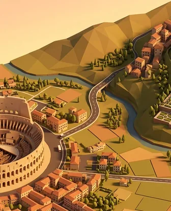 Illustration for Roman Ruins and Countryside Escape